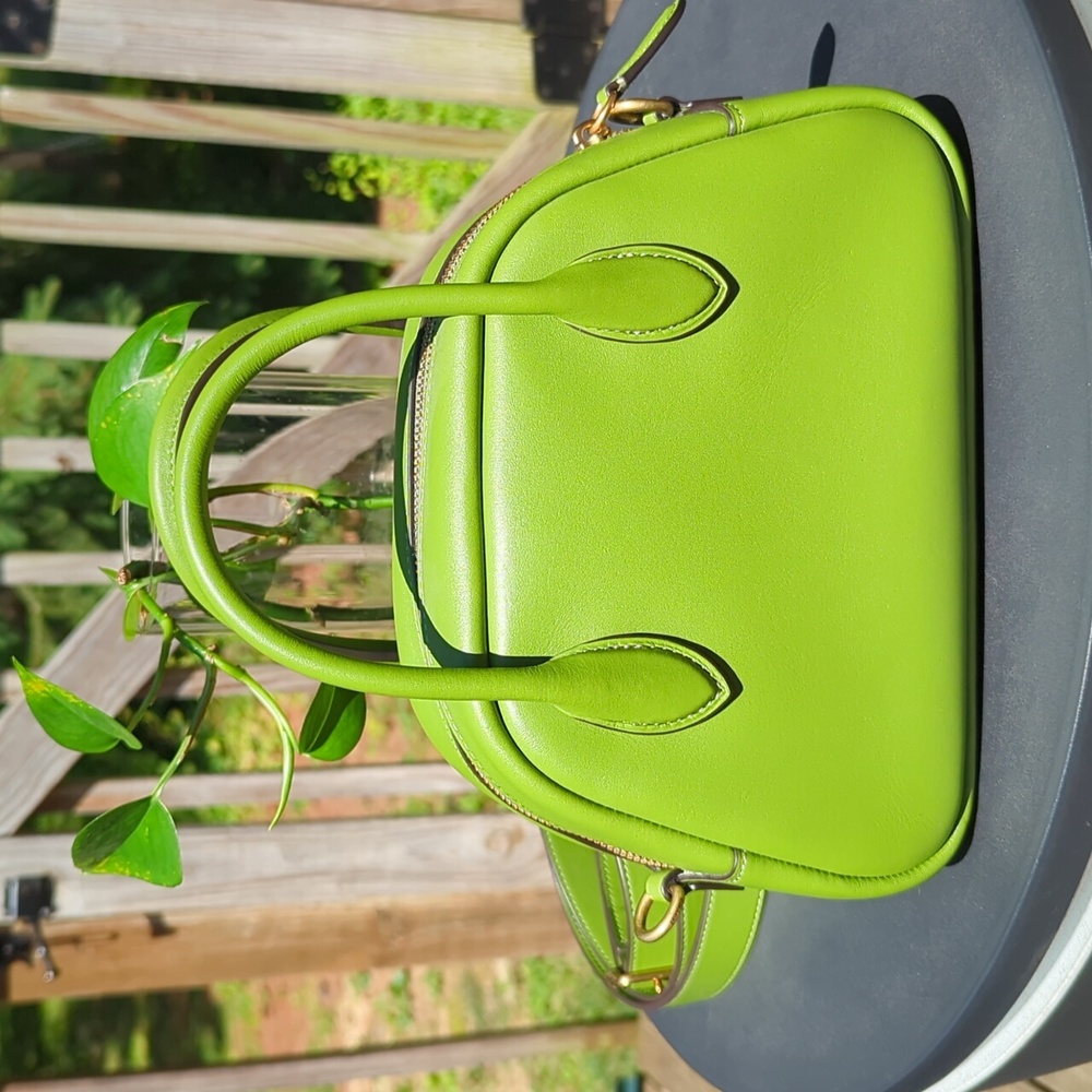 Coach Borough Satchel Dark Lime Green HTF! - Picture 2 of 11